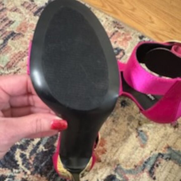Nine West Reina Pink Stiletto Heels | Gold Heel & Ankle Strap | Brand New - Picture 8 of 9
